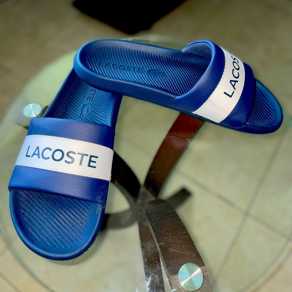 Mens Lacoste slides Size 10 only worn once
